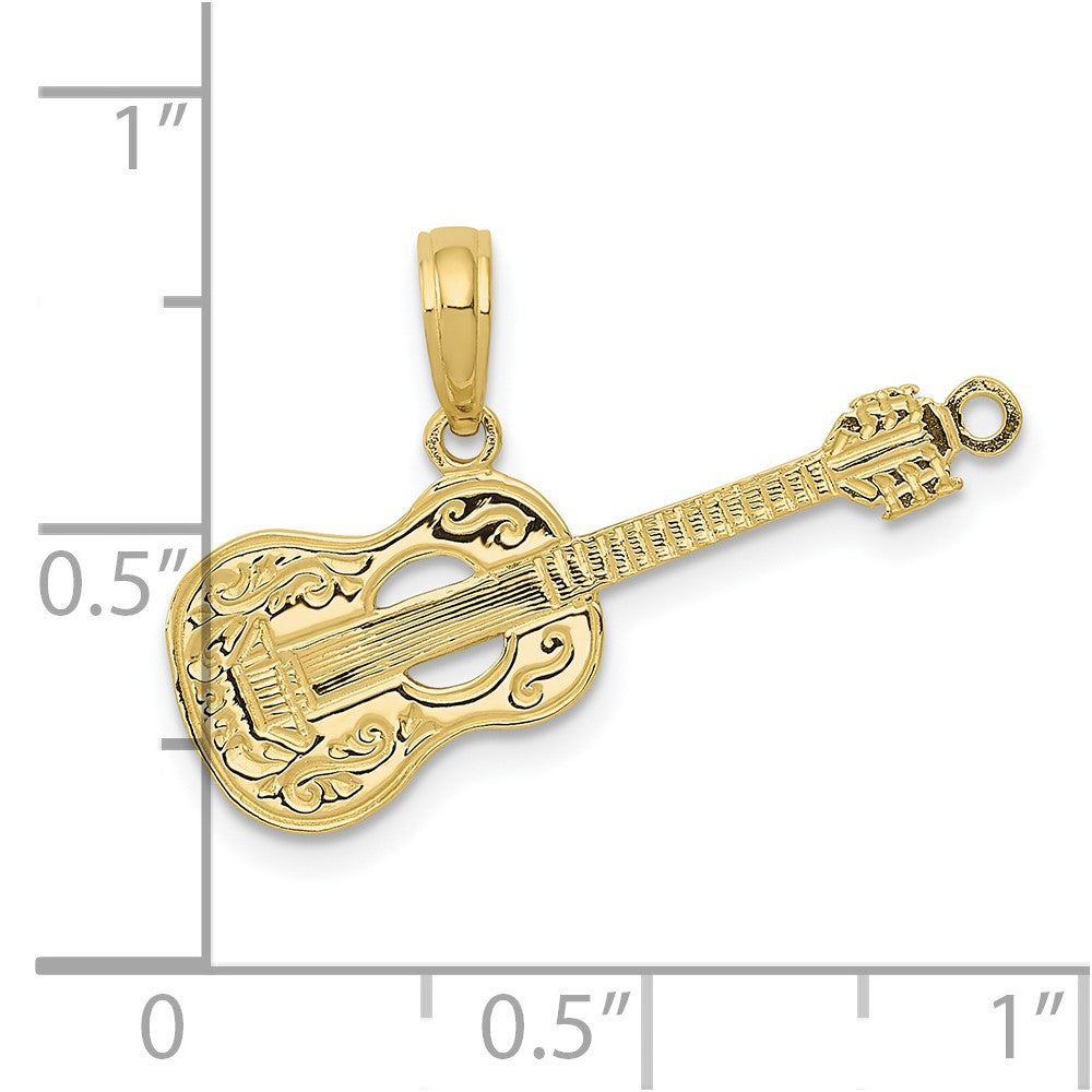 10K Yellow Gold 10K Guitar Pendant
