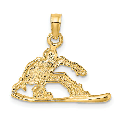 10K Yellow Gold 10K Snowboarder Charm