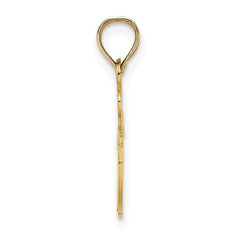10K Yellow Gold 10K I Heart Football Charm