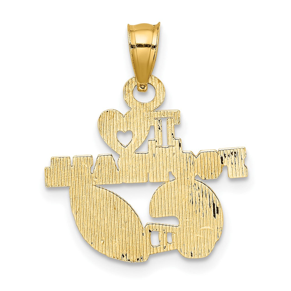 10K Yellow Gold 10K I Heart Football Charm
