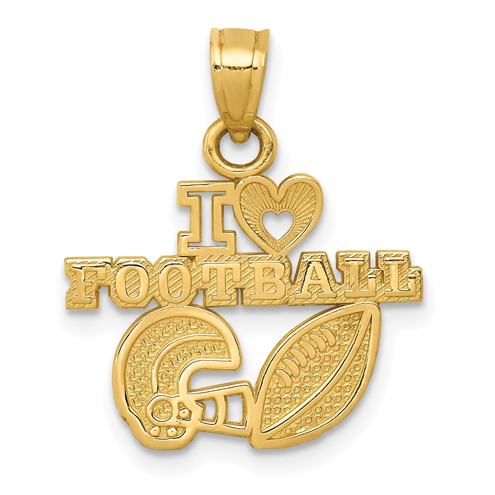 10K Yellow Gold 10K I Heart Football Charm