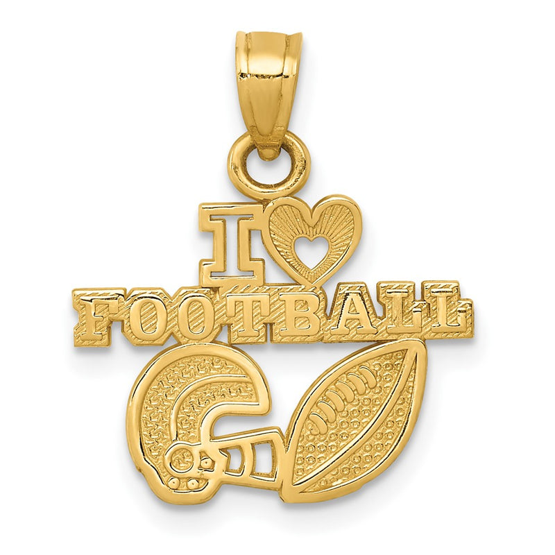 10K Yellow Gold 10K I Heart Football Charm