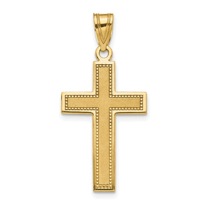 10K Yellow Gold 10K Large Satin Cross Pendant