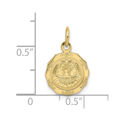 10K Yellow Gold Baptism Spanish Recuerdo Del Bautismo On Back Charm