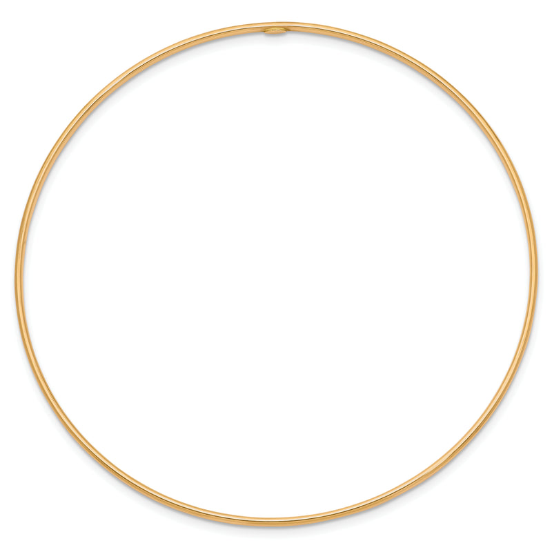 10K Yellow Gold 1.5mm Polished Slip-On Bangle Bracelet
