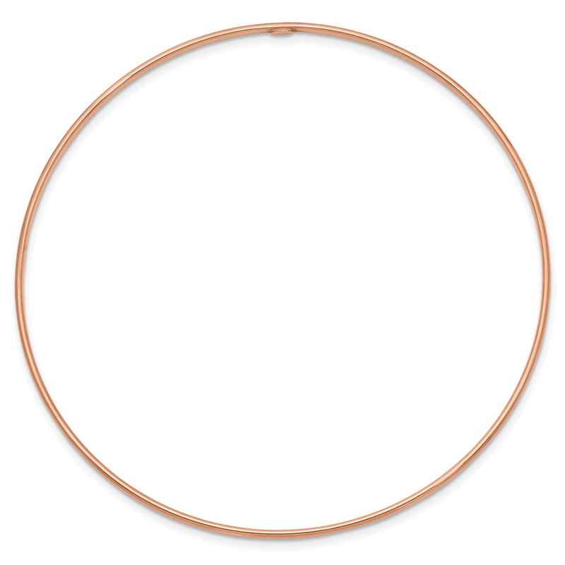10K Rose Gold 1.5mm Polished Slip-On Bangle Bracelet