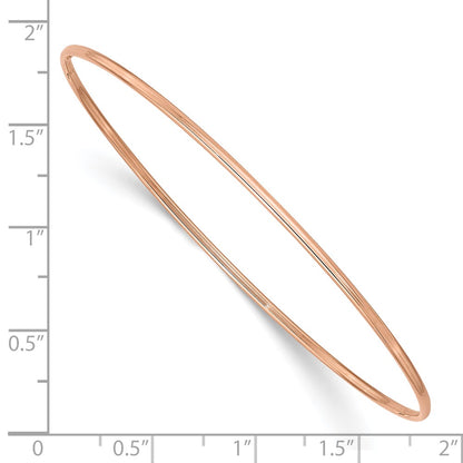 10K Rose Gold 1.5mm Polished Slip-On Bangle Bracelet