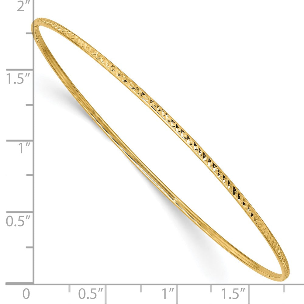 10K Yellow Gold 1.5mm Diamond-Cut Slip-On Bangle Bracelet