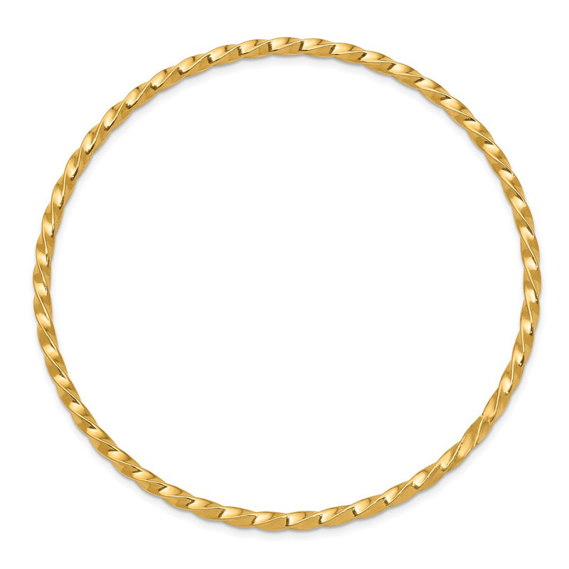 10K Yellow Gold 2.50mm Twisted Slip-On Bangle