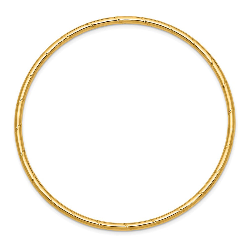 10K Yellow Gold 2.5mm Grooved Slip-On Bangle