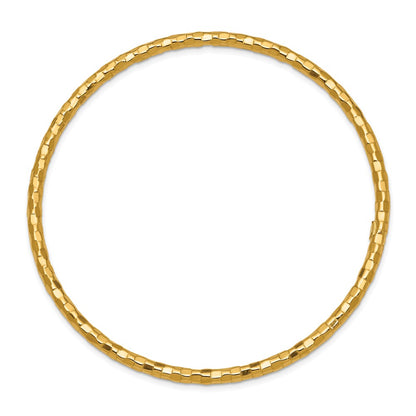 10K Yellow Gold Polished Textured Slip-On Bangle Bracelet
