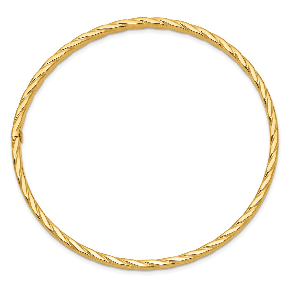10K Yellow Gold 10K 4mm Textured Twist Slip-On Bangle