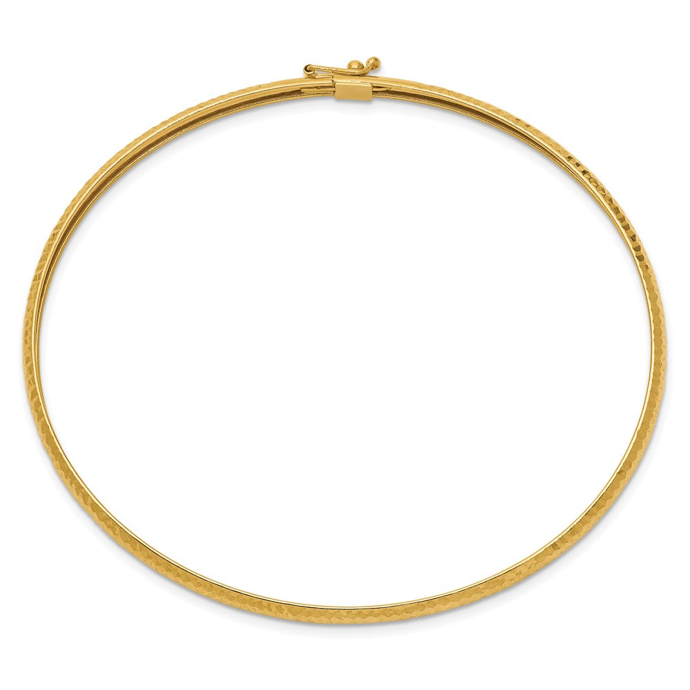 10K Yellow Gold Textured Flexible Bangle