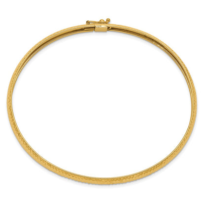 10K Yellow Gold Textured Flexible Bangle
