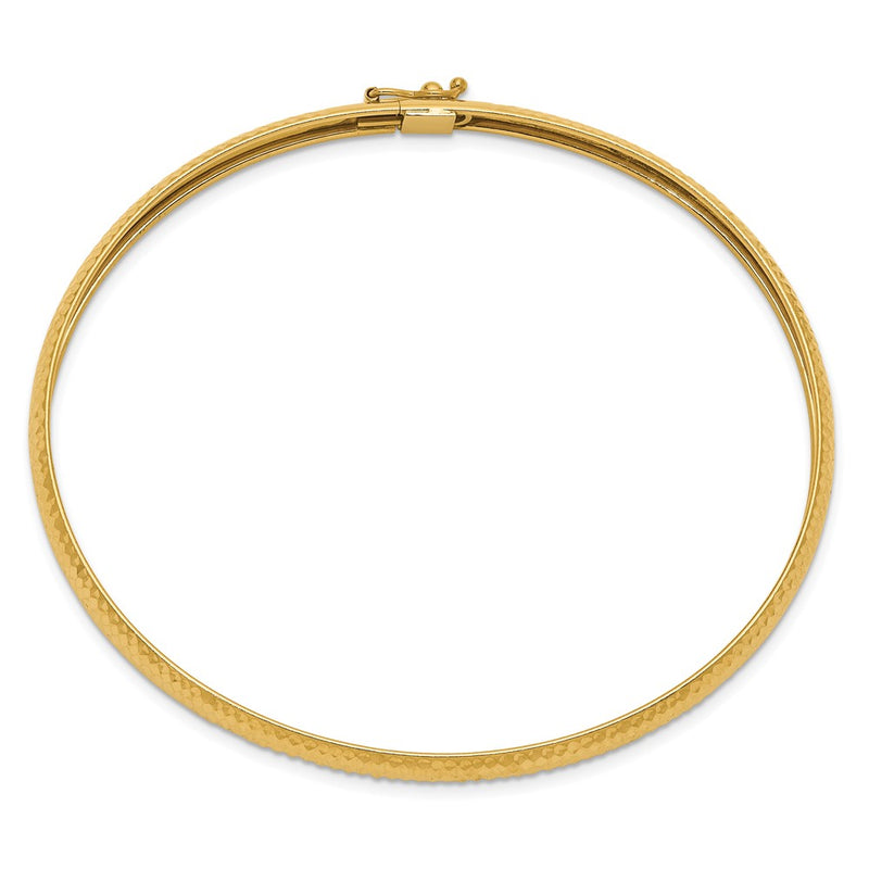 10K Yellow Gold Textured Flexible Bangle