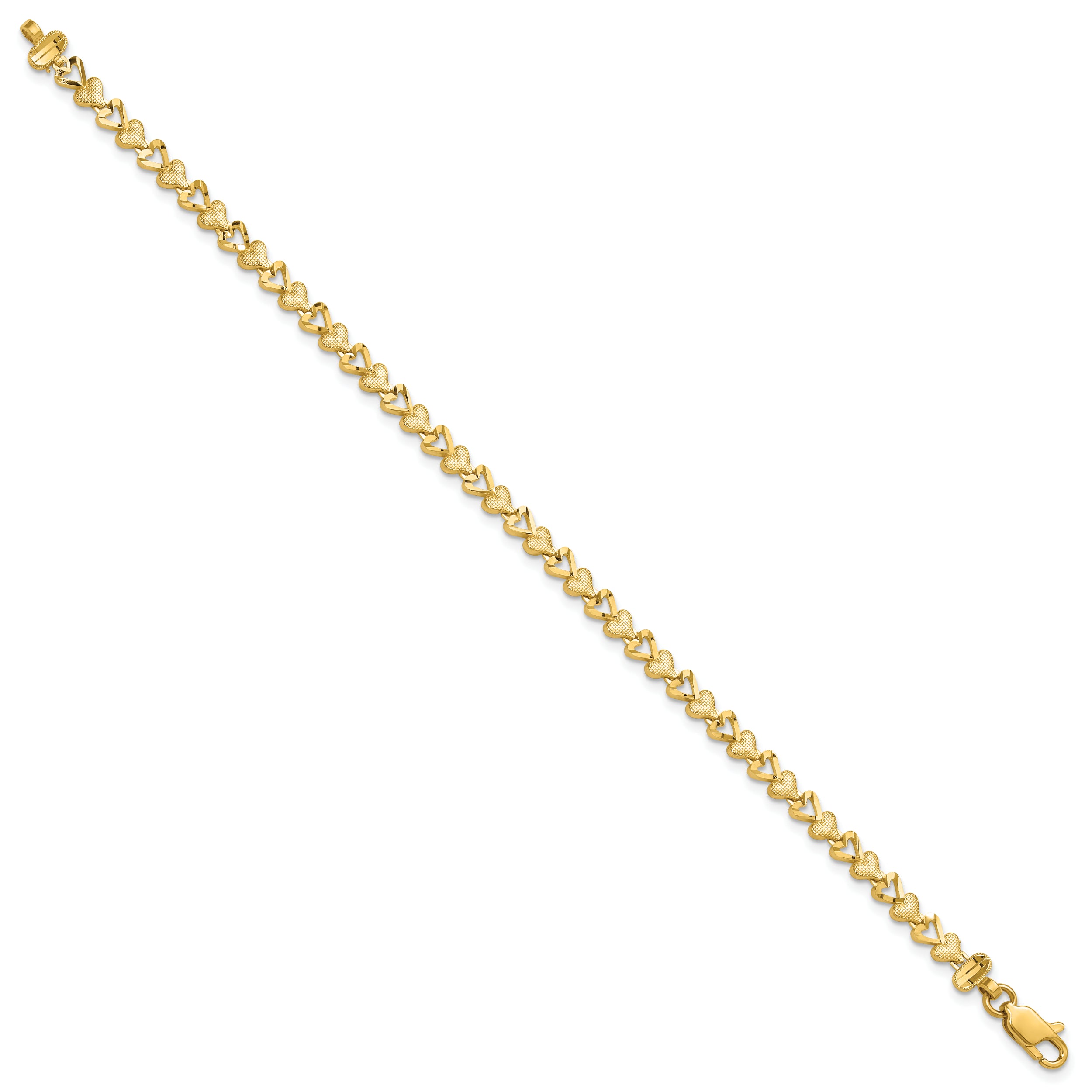 10K Yellow Gold Heart Bracelet