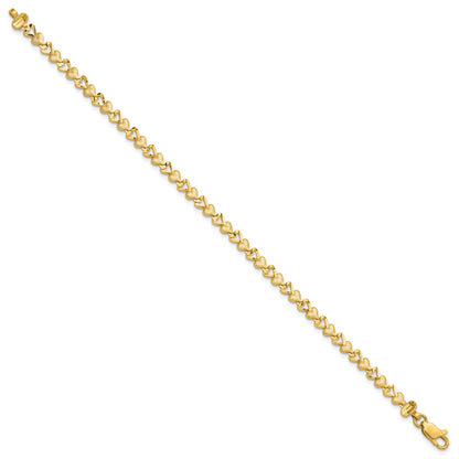 10K Yellow Gold Heart Bracelet