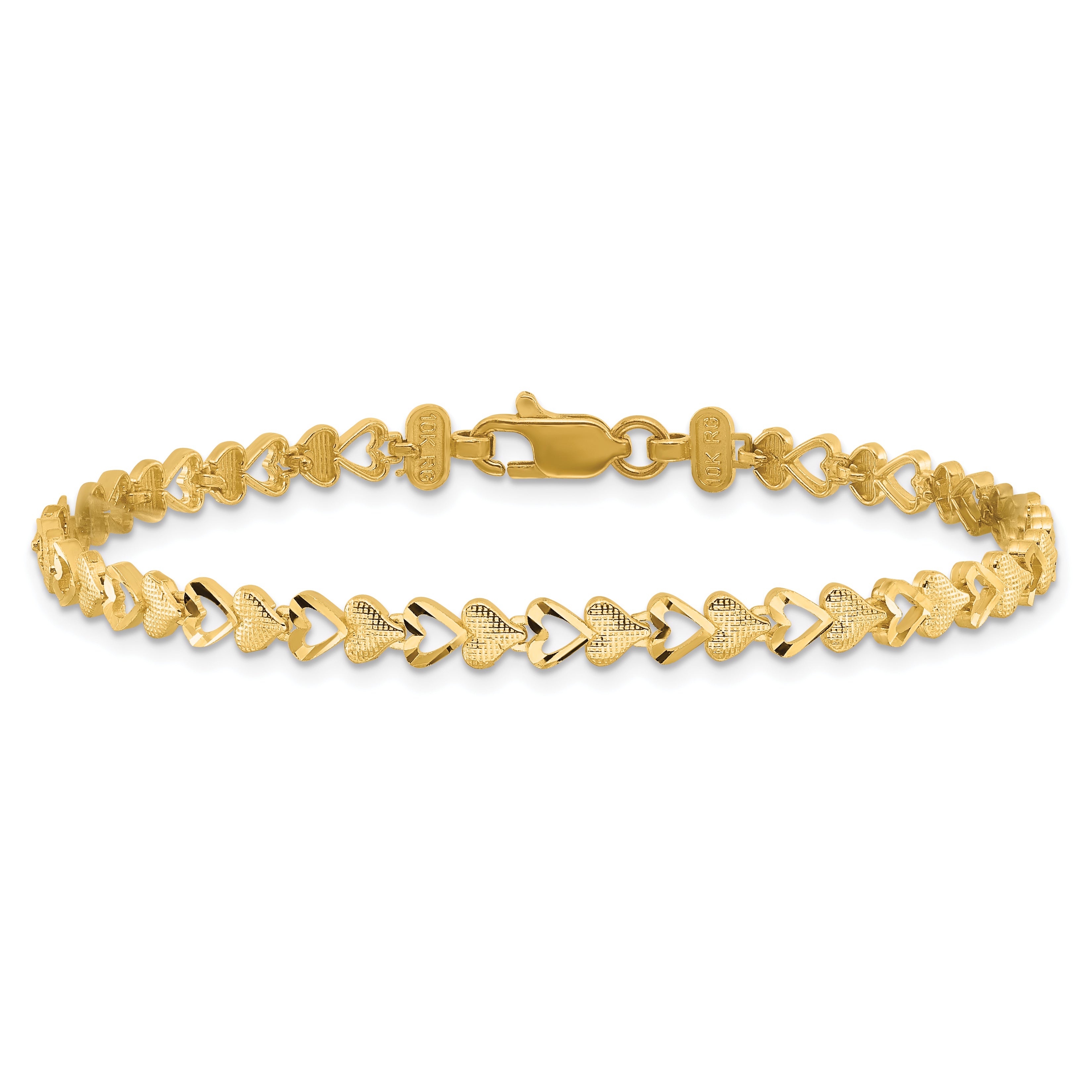 10K Yellow Gold Heart Bracelet