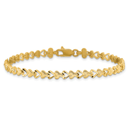 10K Yellow Gold Heart Bracelet