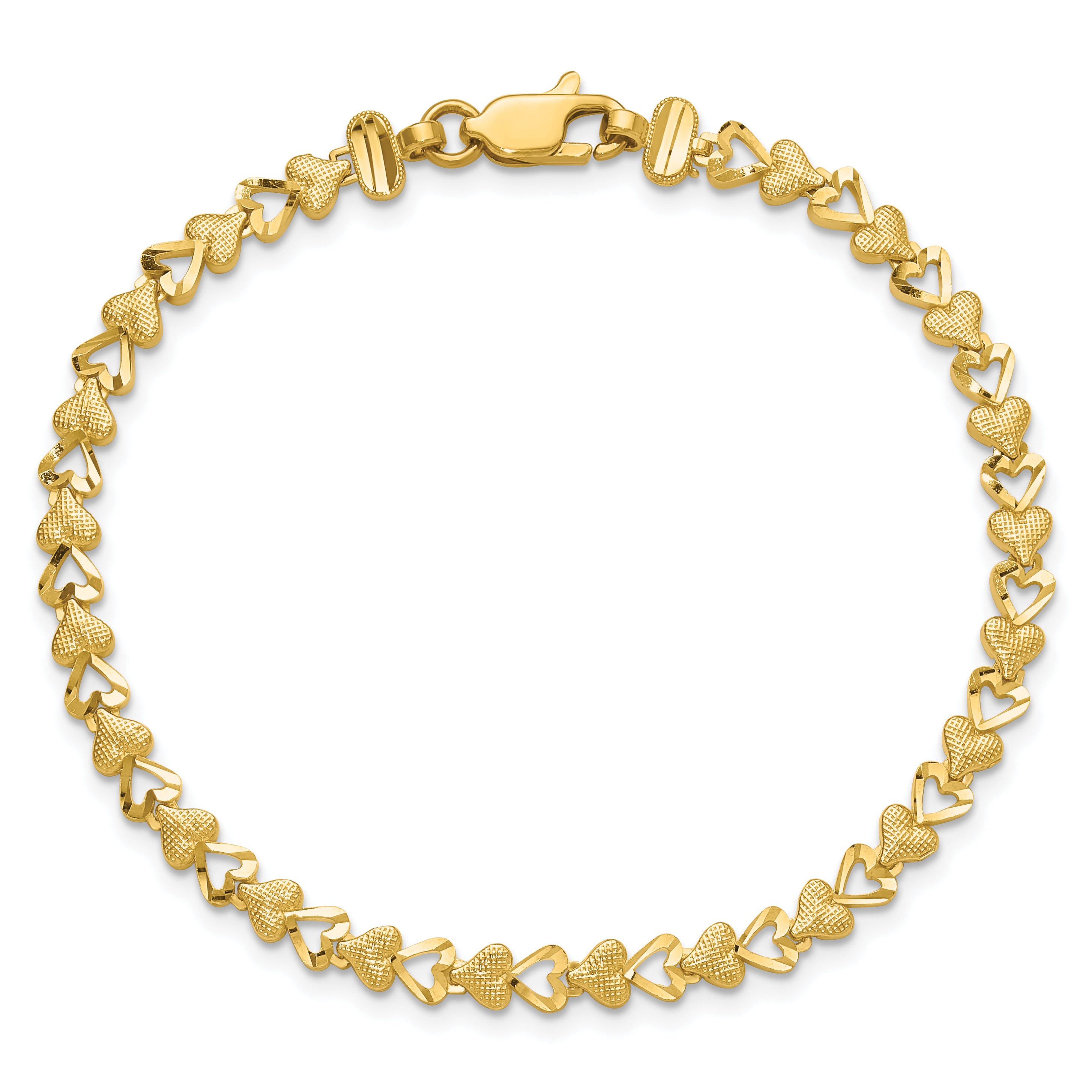 10K Yellow Gold Heart Bracelet