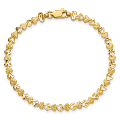 10K Yellow Gold Heart Bracelet