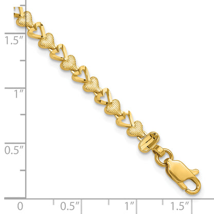 10K Yellow Gold Heart Bracelet