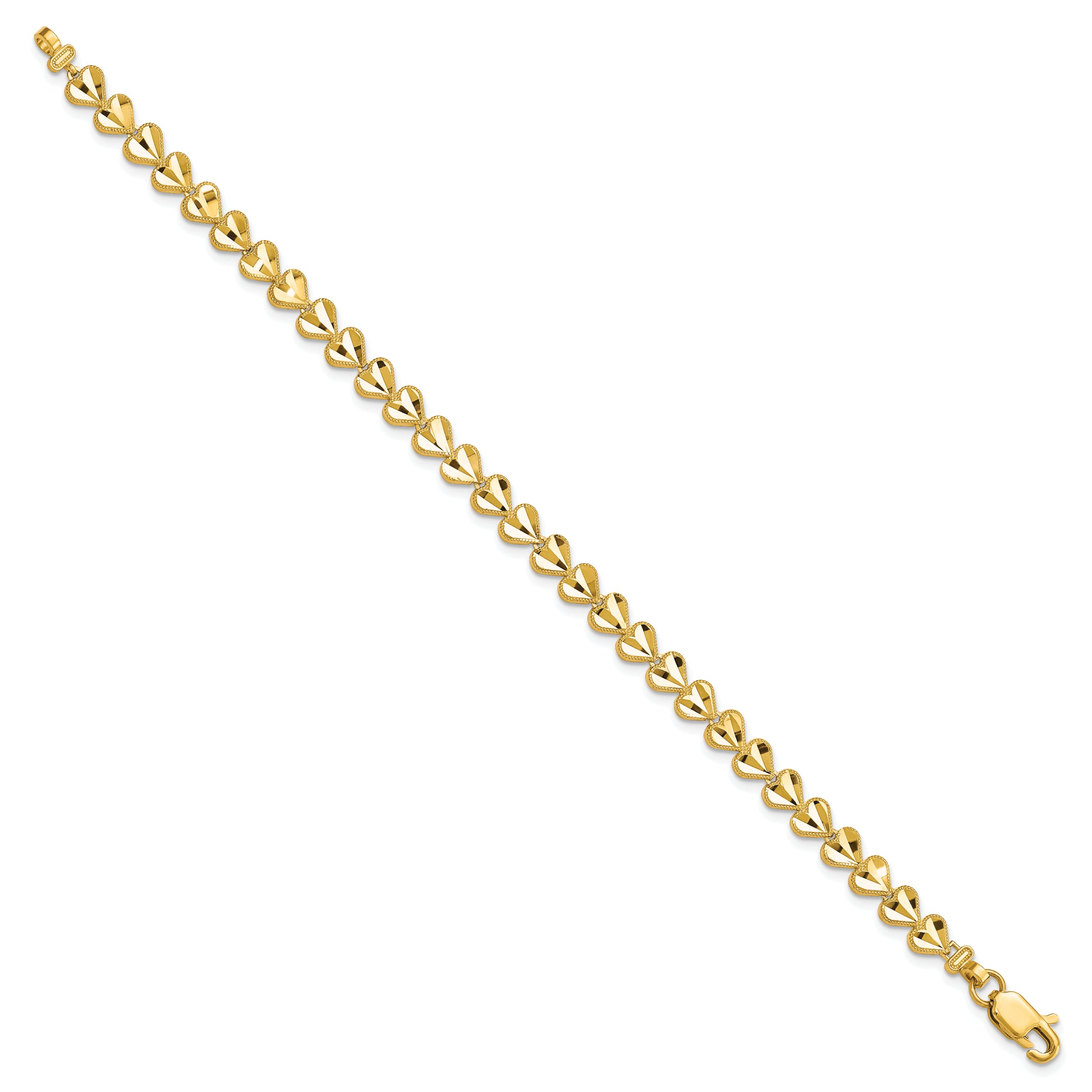 10K Yellow Gold Heart Bracelet