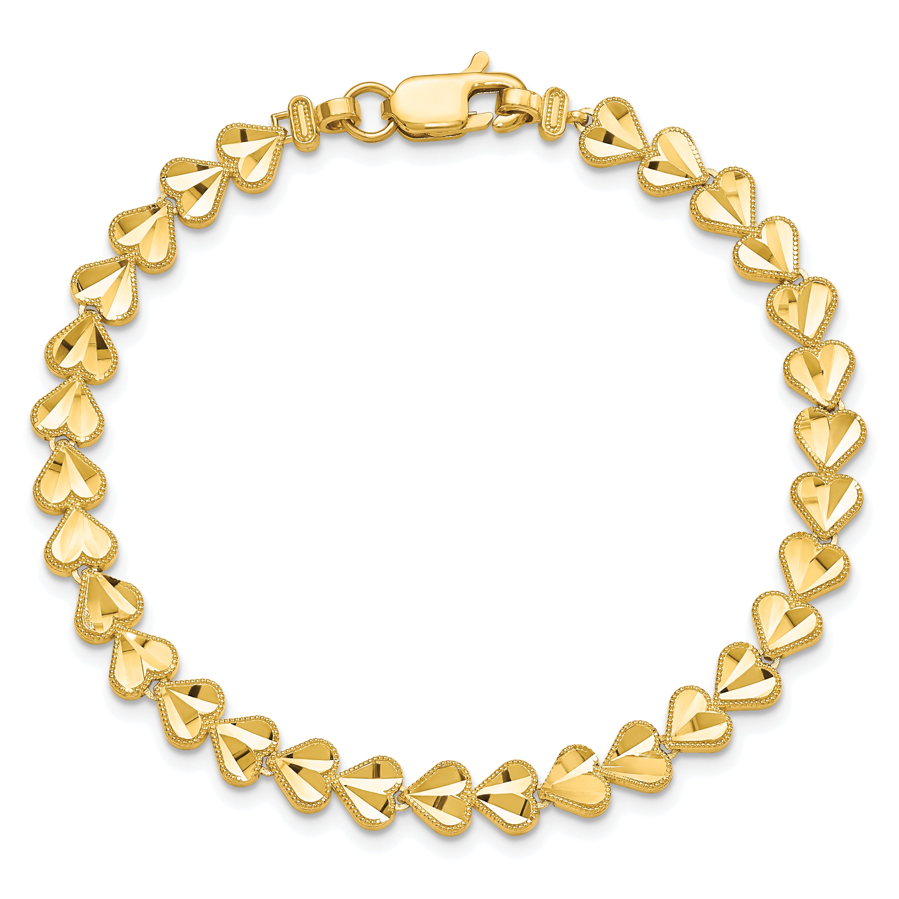 10K Yellow Gold Heart Bracelet