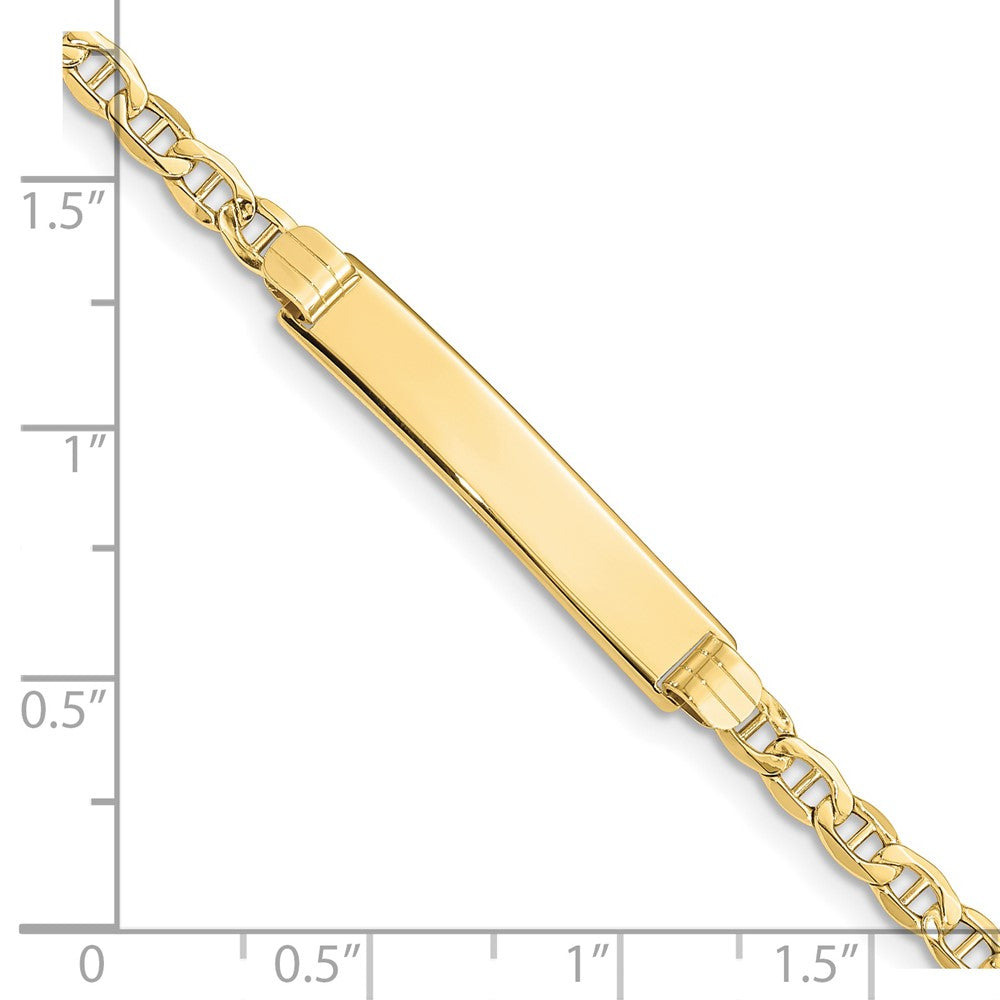 10K Yellow Gold Semi-Solid Anchor Link Id Chain Bracelet