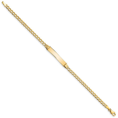 10K Yellow Gold Semi-Solid Curb Link Id Chain Bracelet
