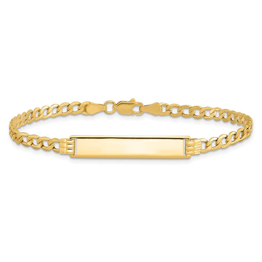 10K Yellow Gold Semi-Solid Curb Link Id Chain Bracelet