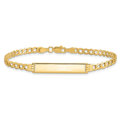 10K Yellow Gold Semi-Solid Curb Link Id Chain Bracelet
