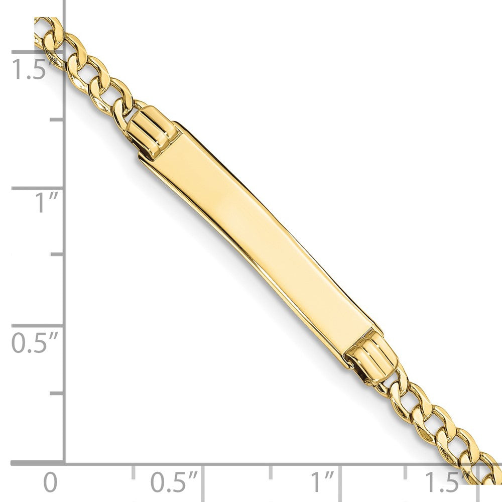 10K Yellow Gold Semi-Solid Curb Link Id Chain Bracelet