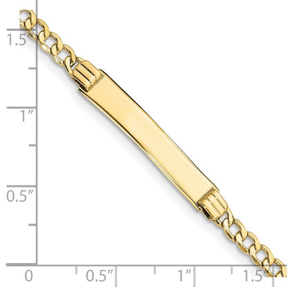 10K Yellow Gold Semi-Solid Curb Link Id Chain Bracelet