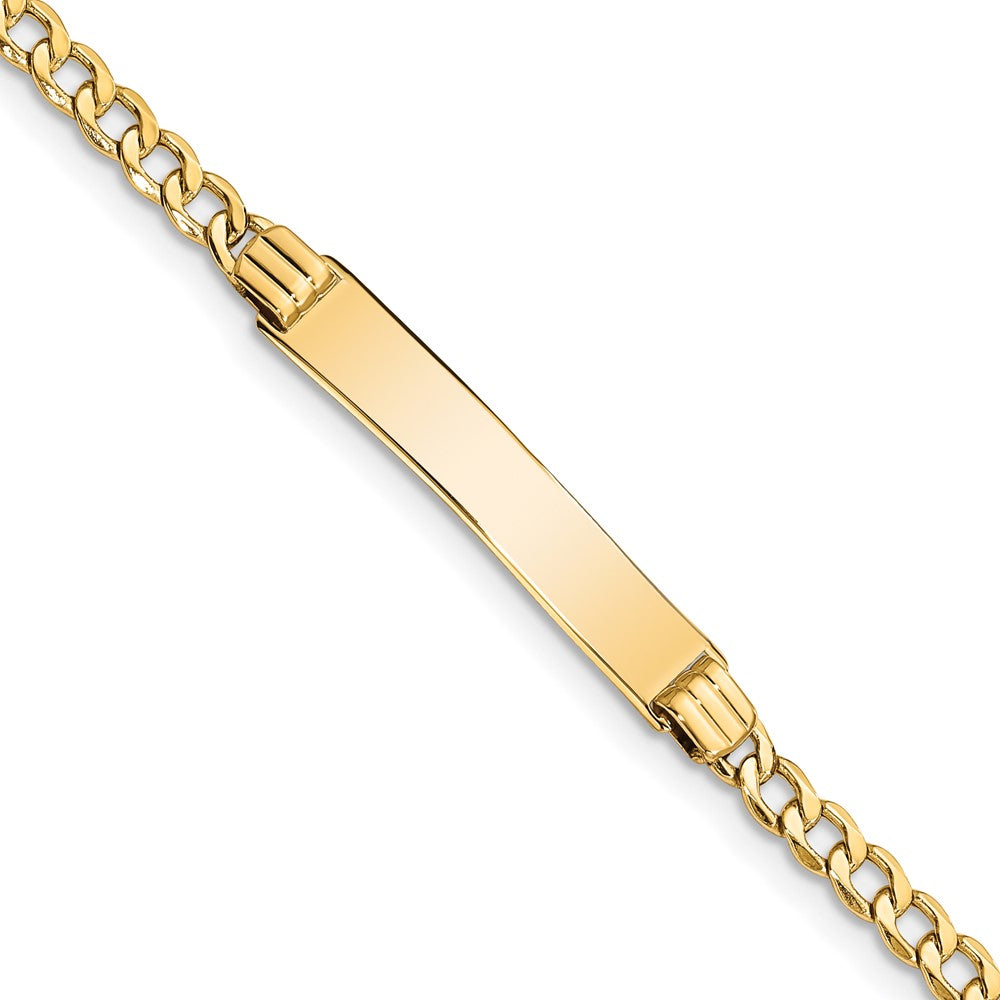 10K Yellow Gold Semi-Solid Curb Link Id Chain Bracelet