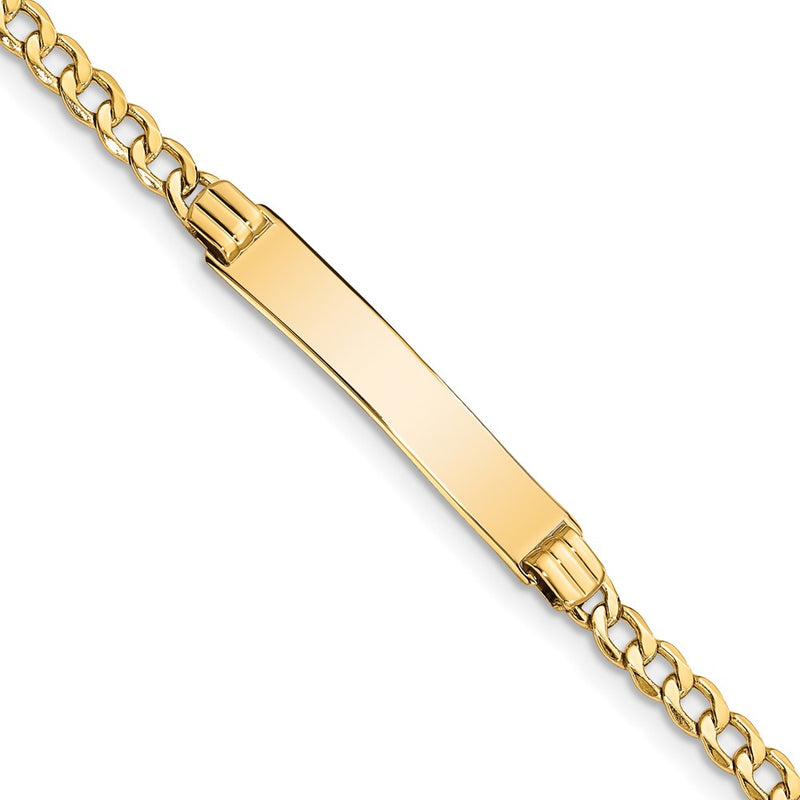 10K Yellow Gold Semi-Solid Curb Link Id Chain Bracelet