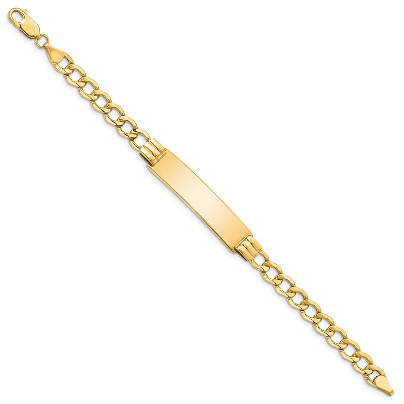 10K Yellow Gold Semi-Solid Curb Link Id Chain Bracelet