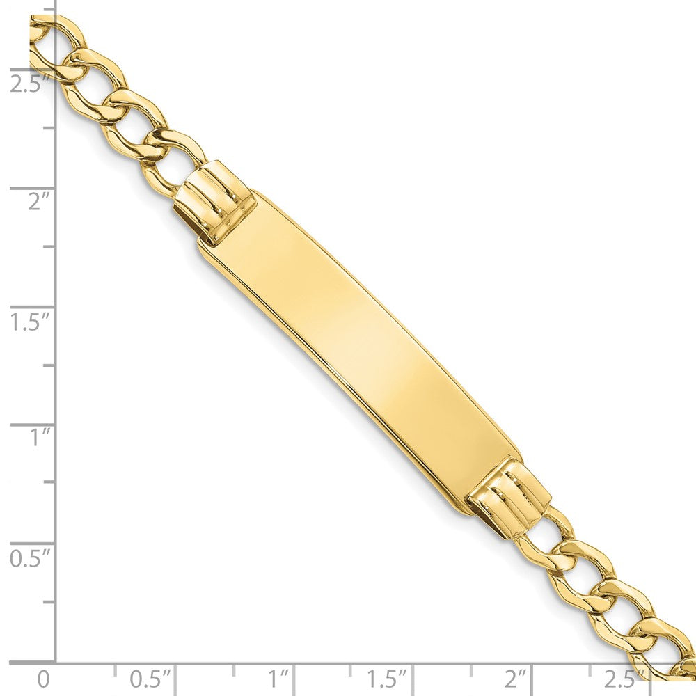 10K Yellow Gold Semi-Solid Curb Link Id Chain Bracelet