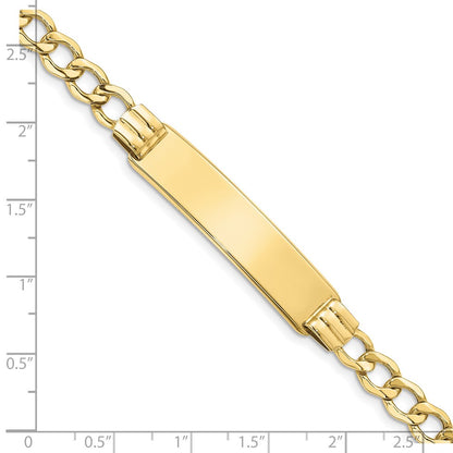 10K Yellow Gold Semi-Solid Curb Link Id Chain Bracelet