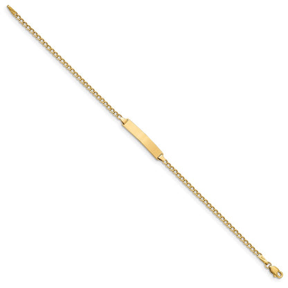 10K Yellow Gold Semi-Solid Curb Link Id Chain Bracelet