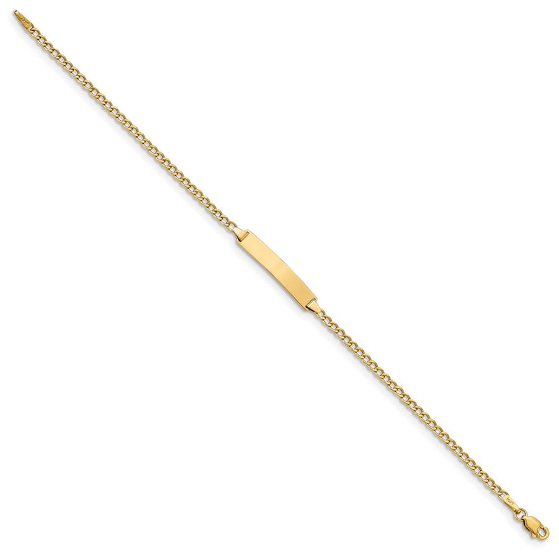 10K Yellow Gold Semi-Solid Curb Link Id Chain Bracelet