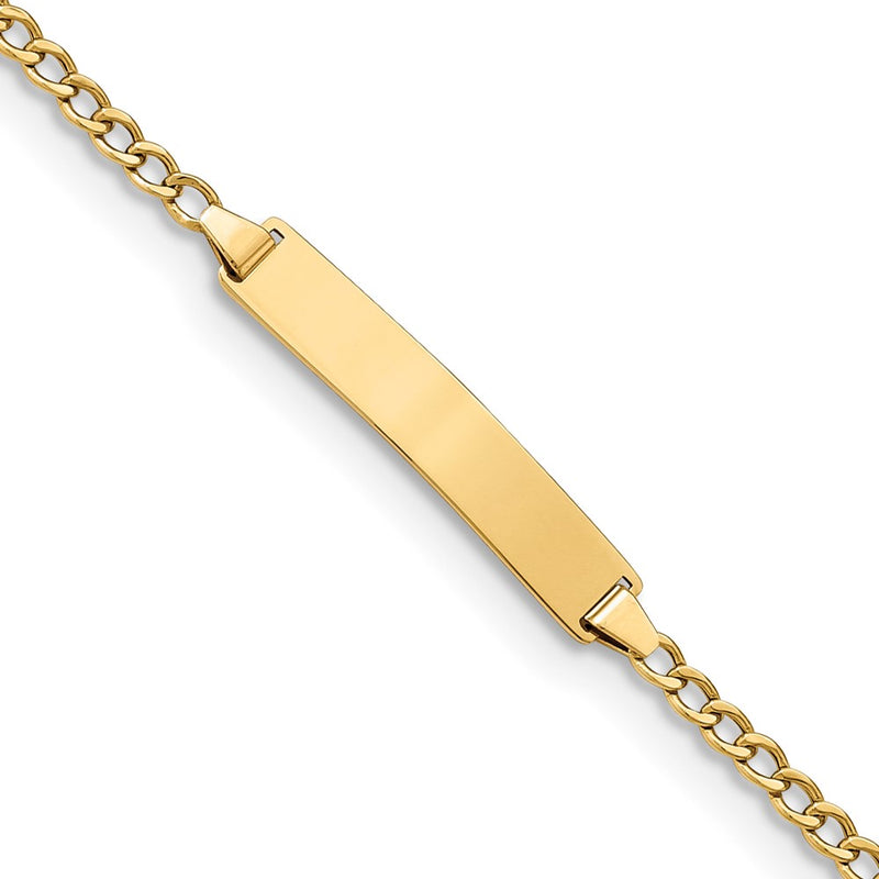 10K Yellow Gold Semi-Solid Curb Link Id Chain Bracelet