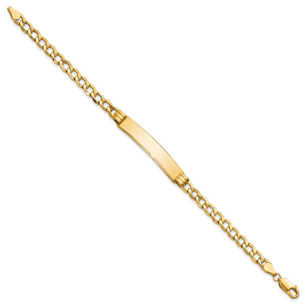 10K Yellow Gold Semi-Solid Curb Link Id Bracelet