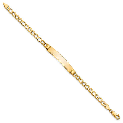 10K Yellow Gold Semi-Solid Curb Link Id Bracelet