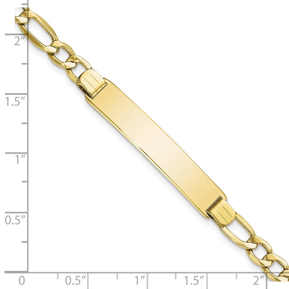 10K Yellow Gold Semi-Solid Figaro Link Id Chain Bracelet