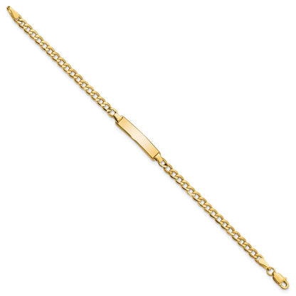 10K Yellow Gold Semi-Solid Curb Link Id Chain Bracelet
