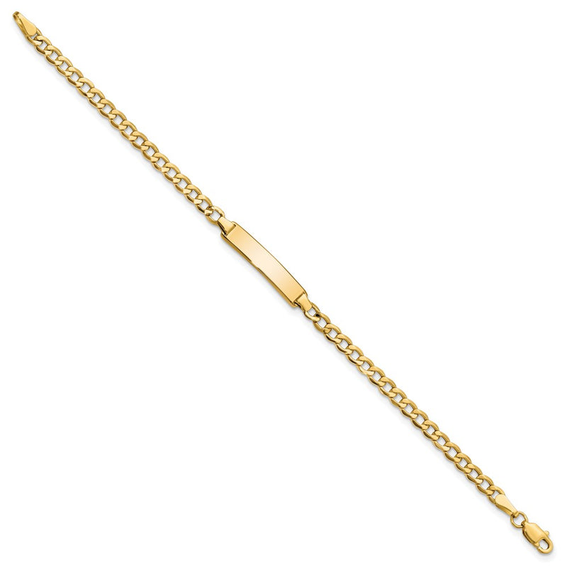 10K Yellow Gold Semi-Solid Curb Link Id Chain Bracelet