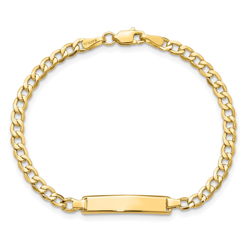 10K Yellow Gold Semi-Solid Curb Link Id Chain Bracelet