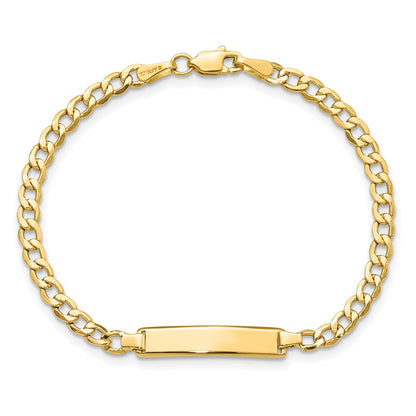 10K Yellow Gold Semi-Solid Curb Link Id Chain Bracelet