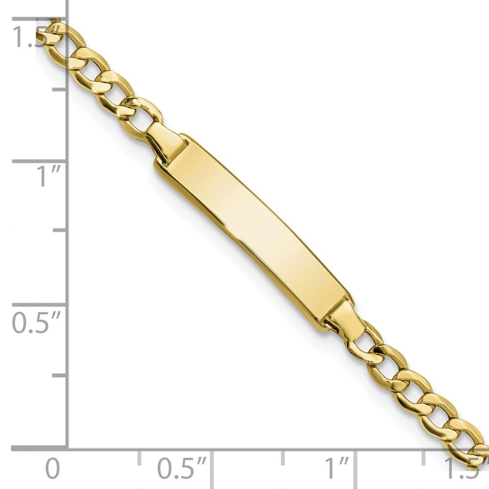 10K Yellow Gold Semi-Solid Curb Link Id Chain Bracelet